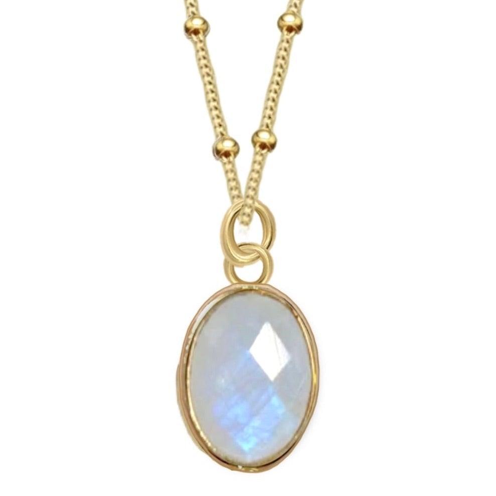 Laihas Iridescent Gold Moonstone Necklace