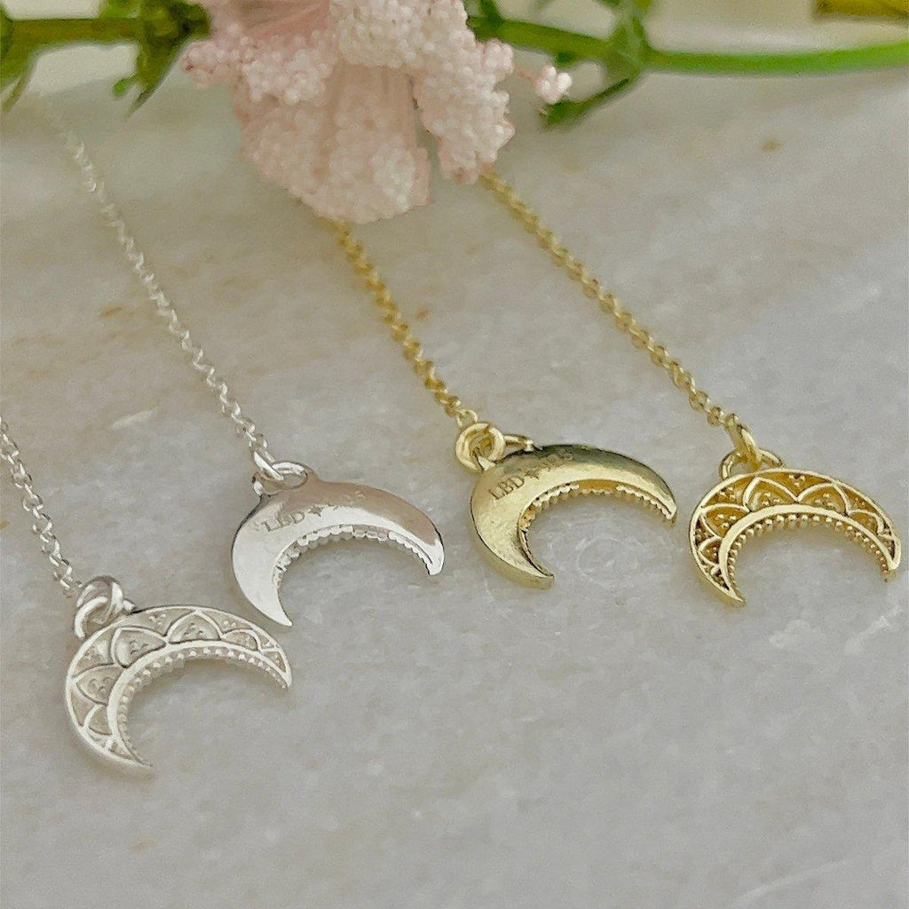 Laihas La Luna Crescent Moon Sterling Silver Threader Earrings