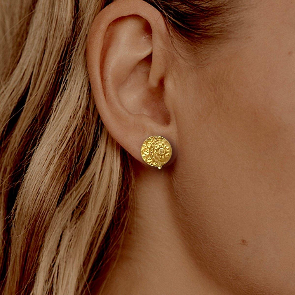 Laihas La Luna Gold Boho Stud Earrings