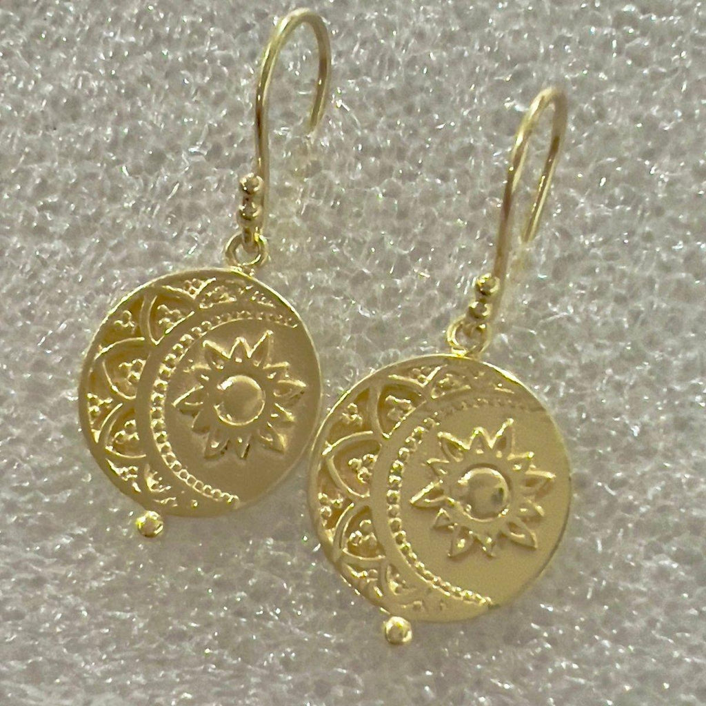 Laihas La Luna Sun and Moon Gold Boho Earrings