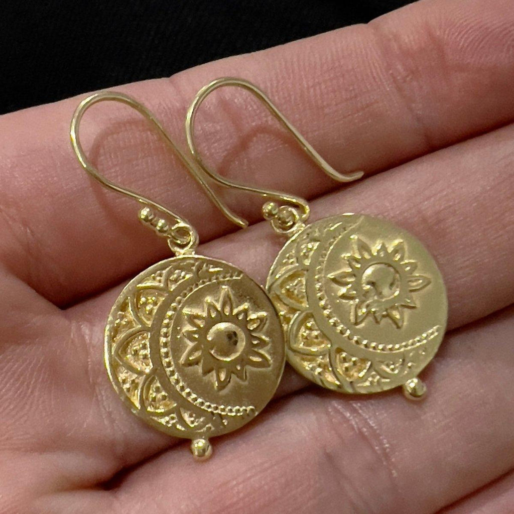 Laihas La Luna Sun and Moon Gold Boho Earrings