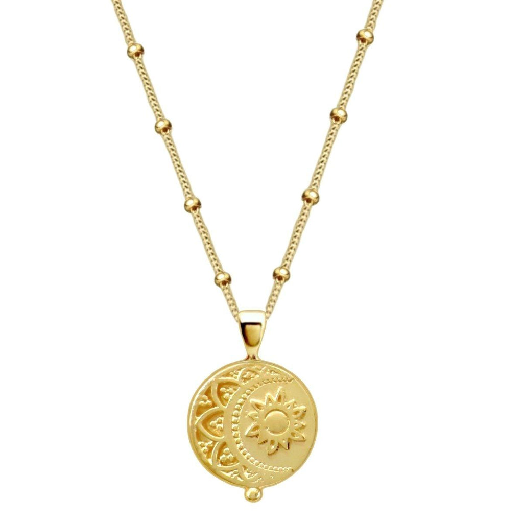 Laihas La Luna Sun and Moon Gold Boho Necklace