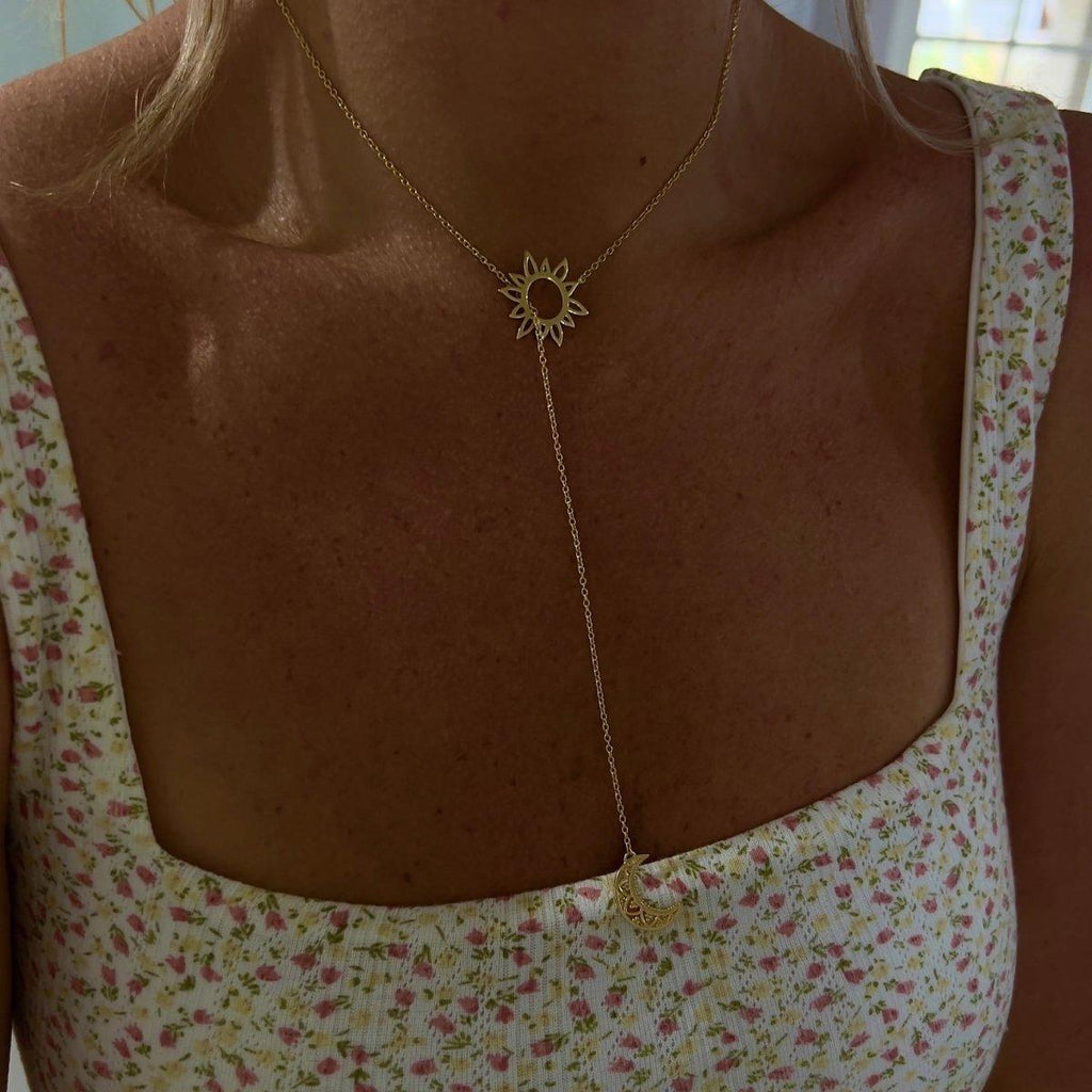 Laihas La Luna Sun & Moon Gold Boho Necklace