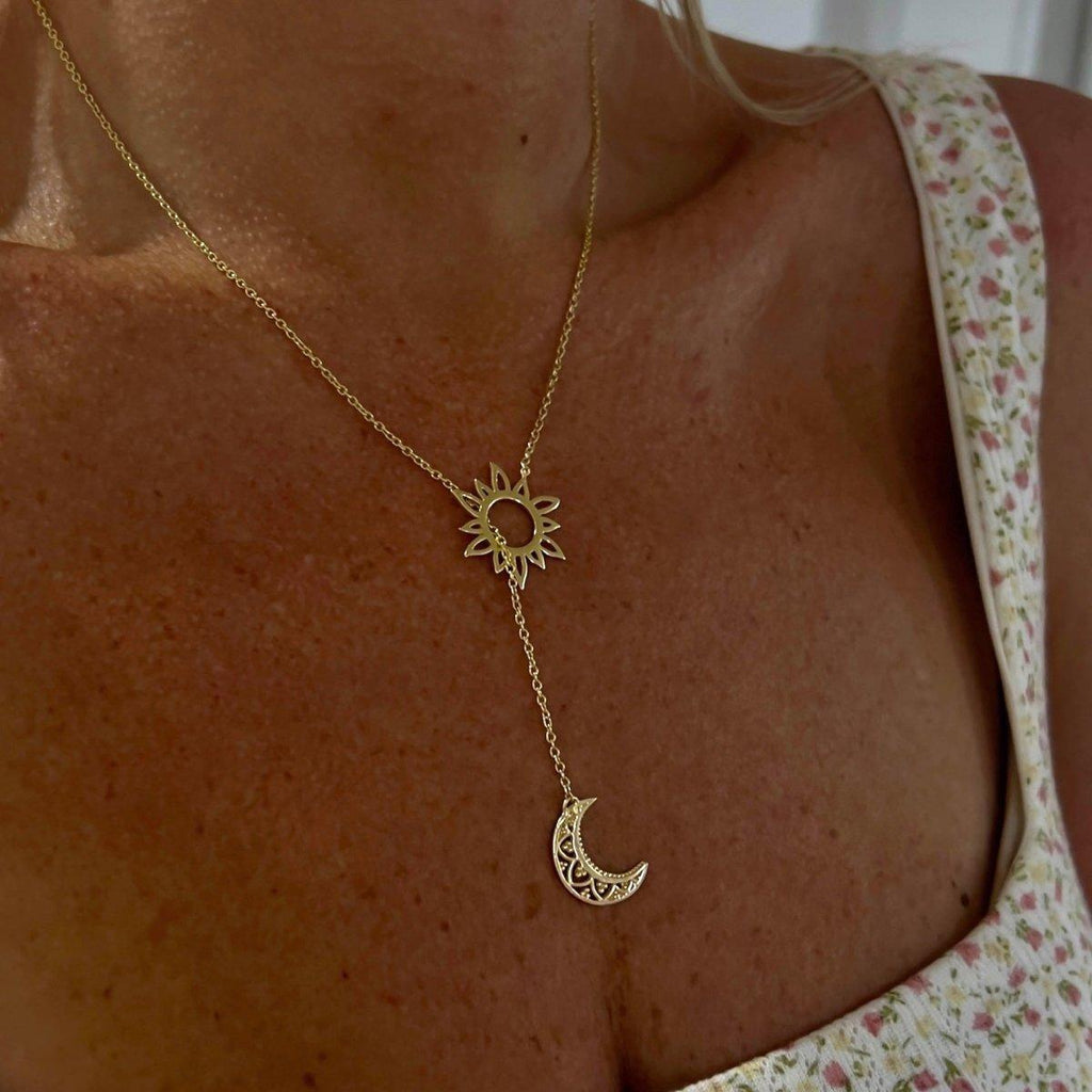 Laihas La Luna Sun & Moon Gold Boho Necklace