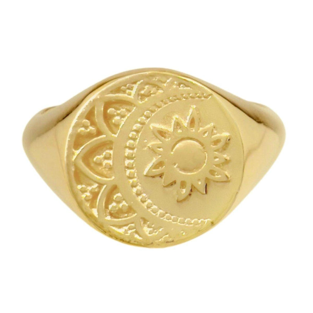 Laihas La Luna Sun &Moon Gold Signet Ring