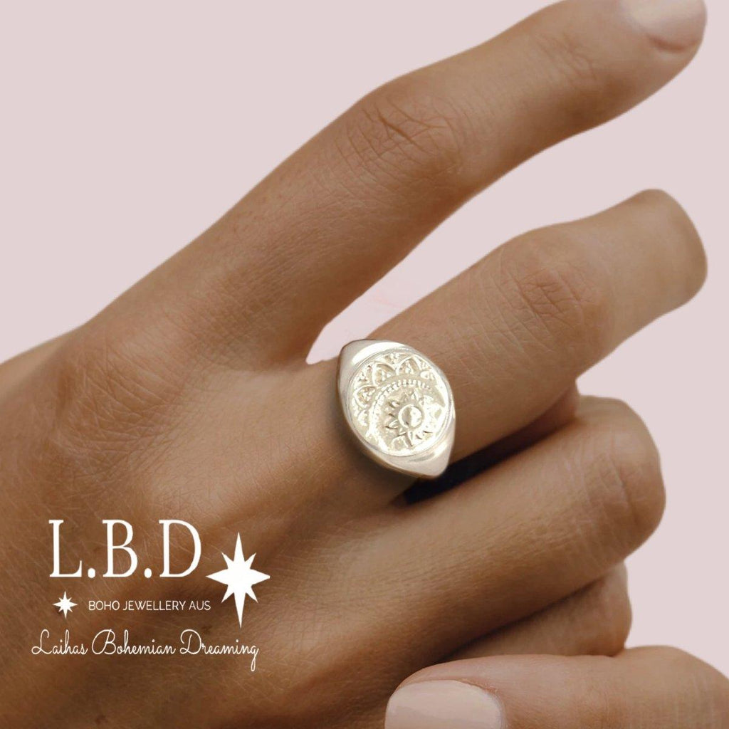 Laihas La Luna Sun & Moon Sterling Silver Signet Ring