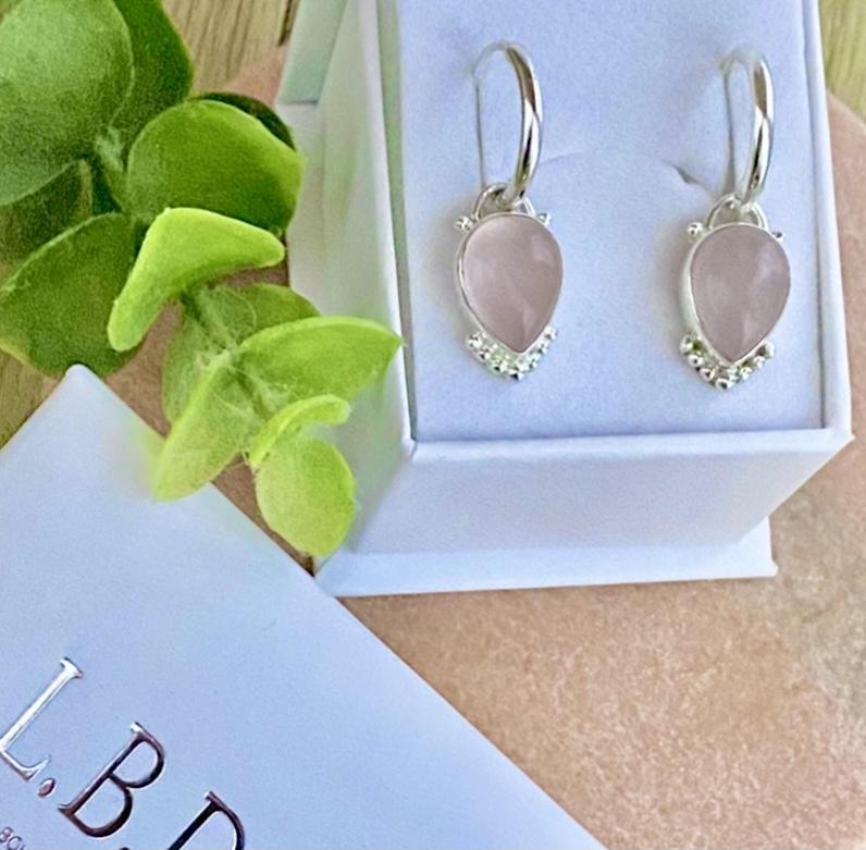 Rose quartz hoop on sale earrings