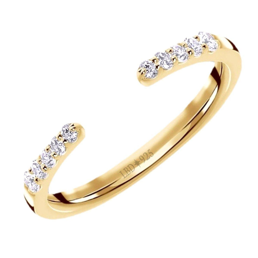 Laihas Luxury White Topaz Gold Eternity Ring LBD