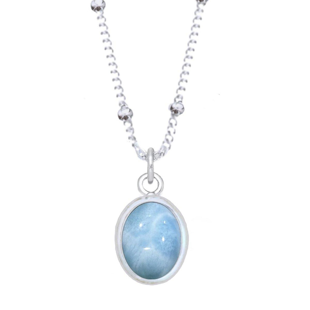 Laihas Mini Chic Oval Larimar Necklace -LBD Australia