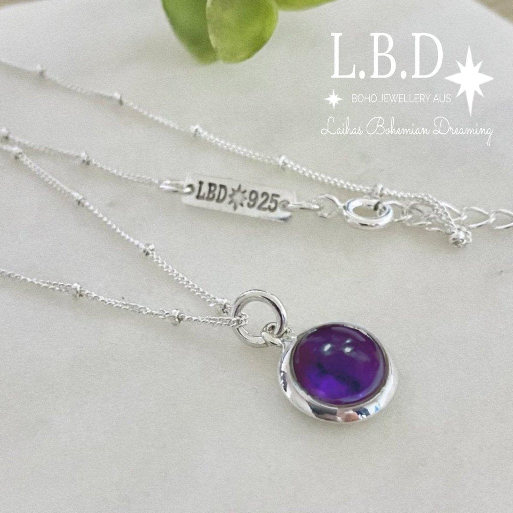 Laihas Mini Round Classic Chic Amethyst Necklace