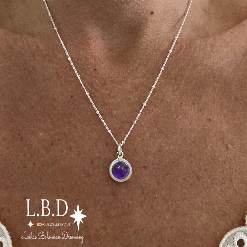 Laihas Mini Round Classic Chic Amethyst Necklace