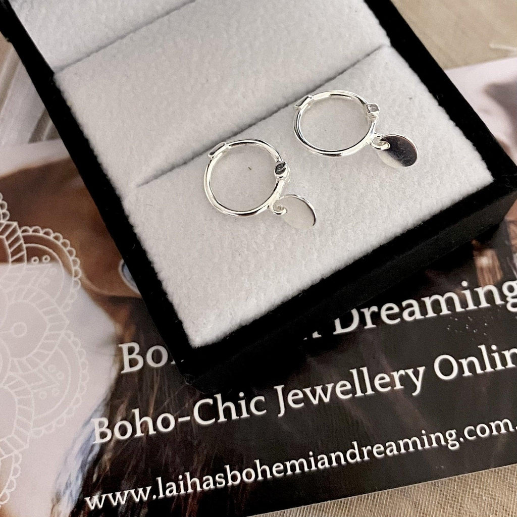 Laihas Mini Round Disk Hoop Earrings -LBD Australia