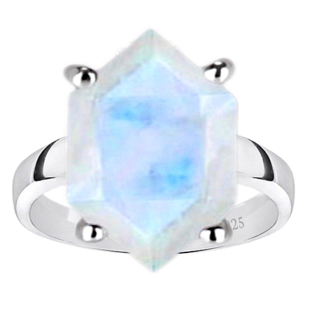 Laihas Miraculous Hexagon Crystal Moonstone Ring