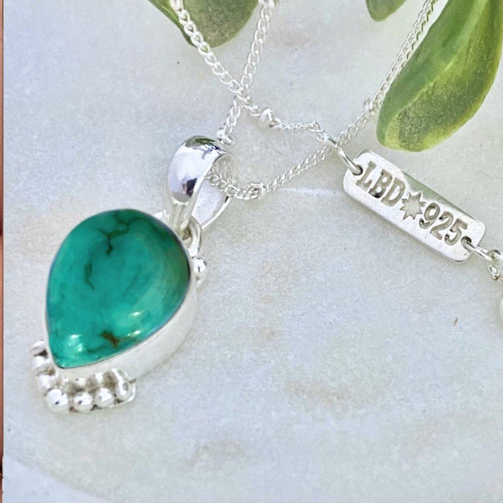 Laihas Peaceful Solitude Raindrop Turquoise Necklace