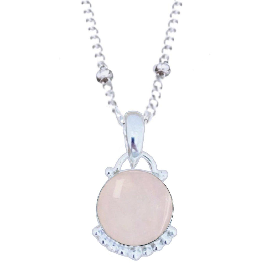 Laihas Peaceful Solitude Round Rose Quartz Necklace