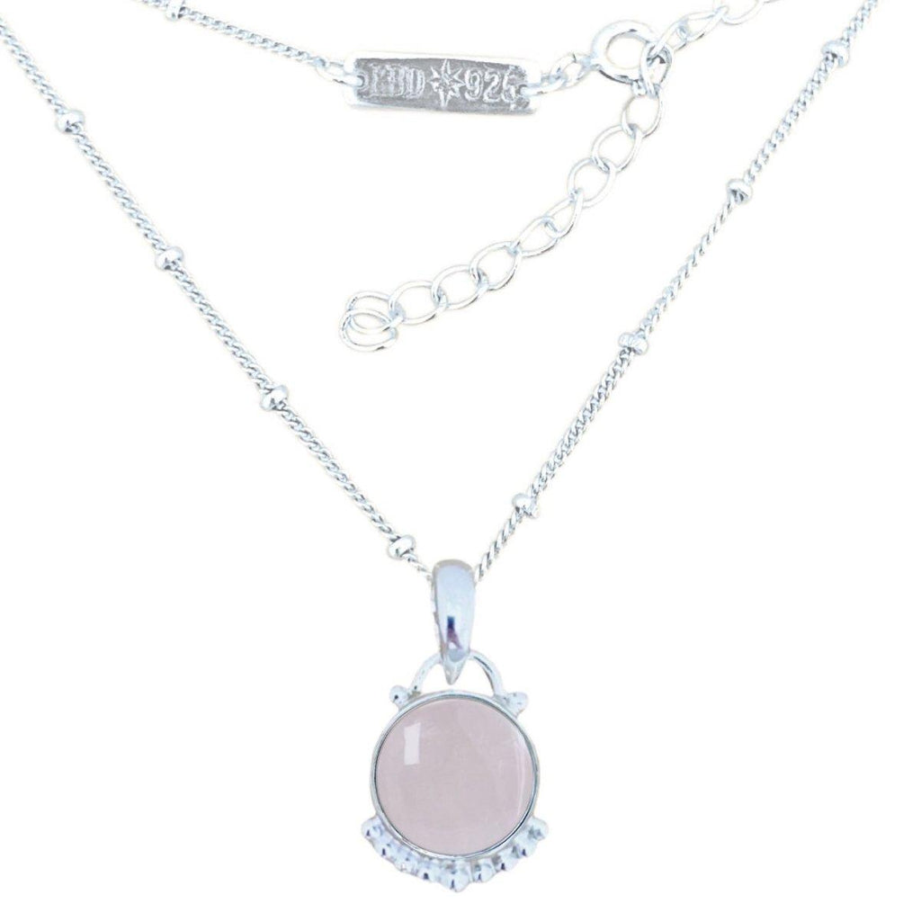 Laihas Peaceful Solitude Round Rose Quartz Necklace