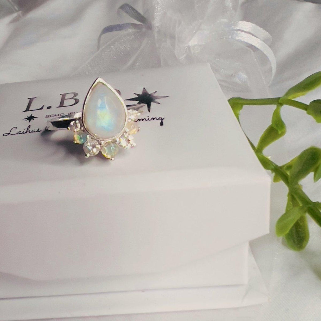 Laihas Premium Ballerina Topaz, Opal and Moonstone Ring