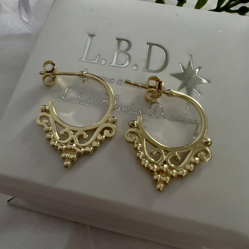 Laihas Premium Liberty Gold Boho Hoop Earrings