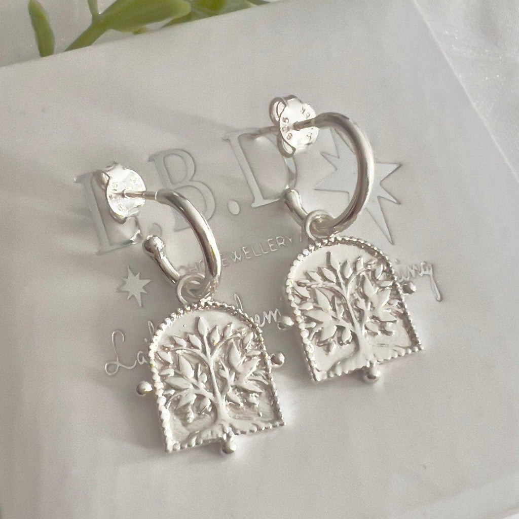 Laihas Premium Tree Of Life Hoop Earrings