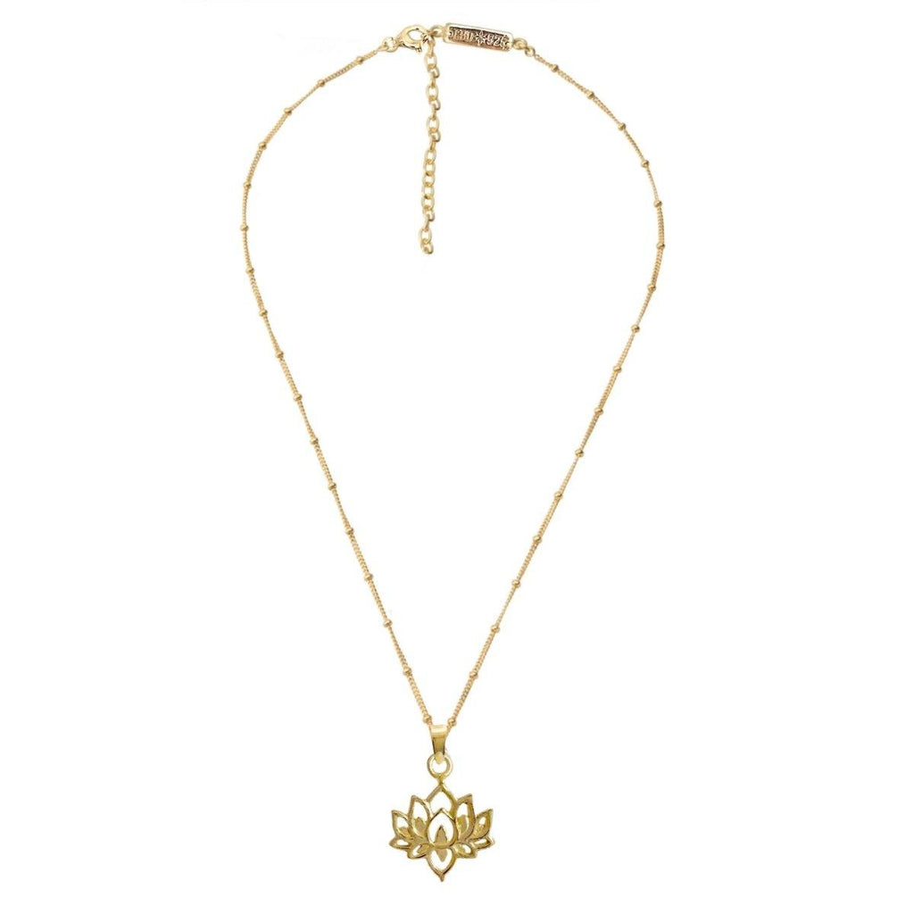 Laihas Prestige Boho Chic Lotus Flower Necklace- Gold