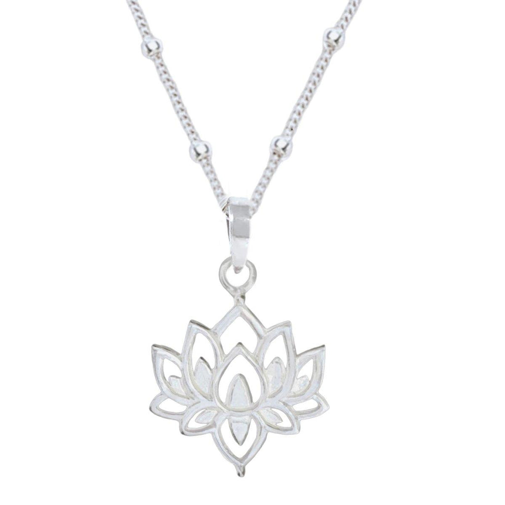 Laihas Prestige Boho Chic Lotus Flower Necklace -Sterling Silver