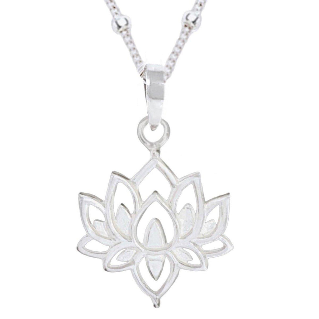 Laihas Prestige Boho Chic Lotus Flower Necklace -Sterling Silver
