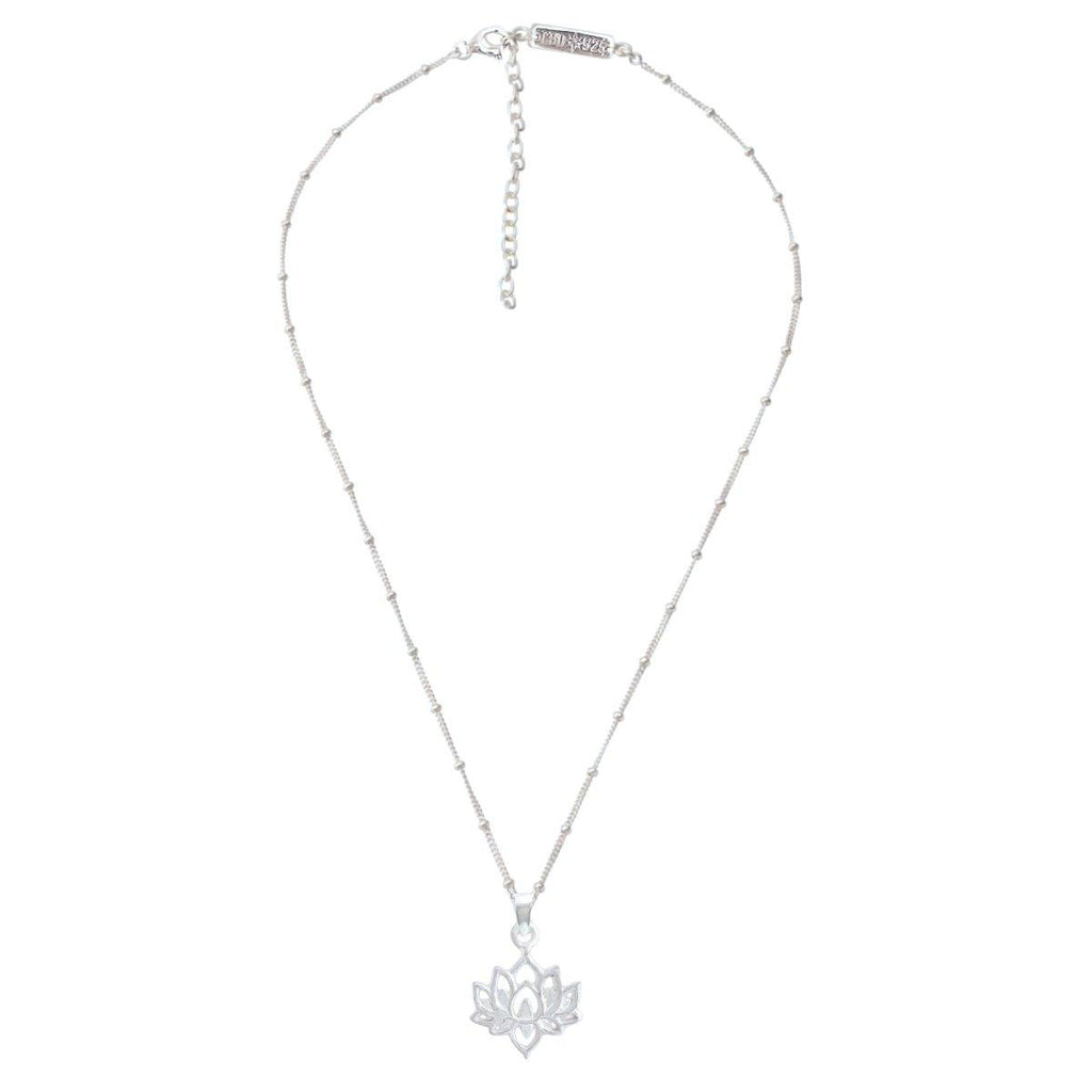 Laihas Prestige Boho Chic Lotus Flower Necklace -Sterling Silver