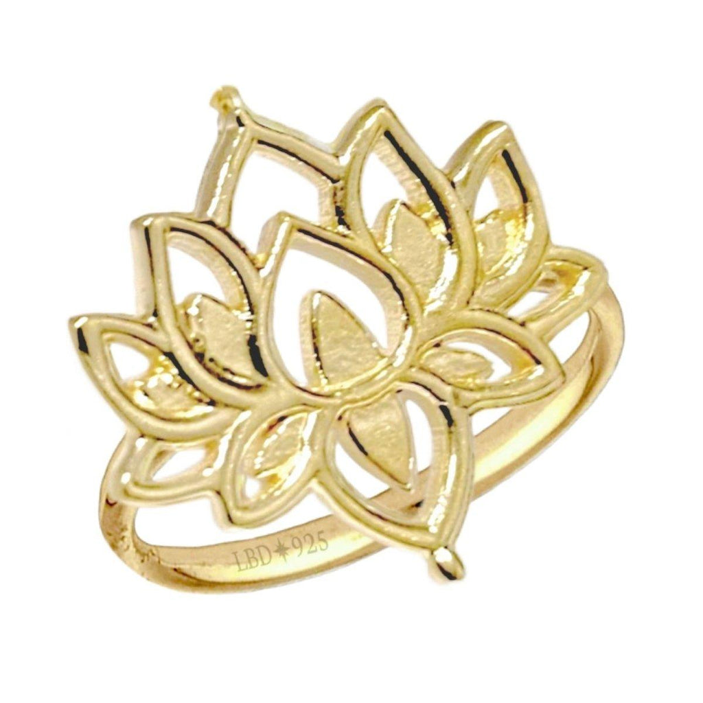 Laihas Prestige Boho Chic Lotus Flower Ring- Gold