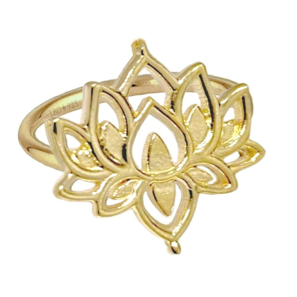 Laihas Prestige Boho Chic Lotus Flower Ring- Gold