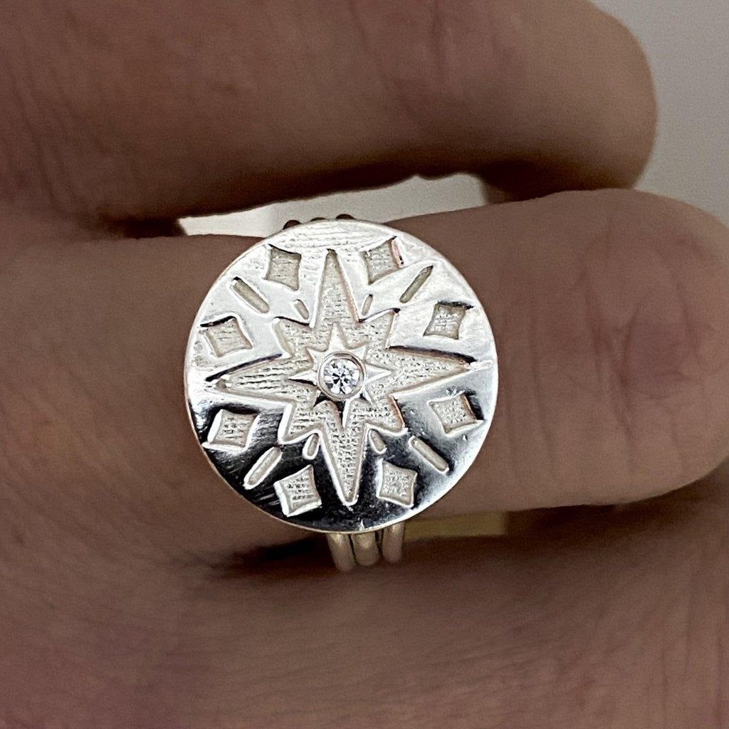 Laihas Prestige Boho Galaxy Topaz Sterling Silver Signet Ring