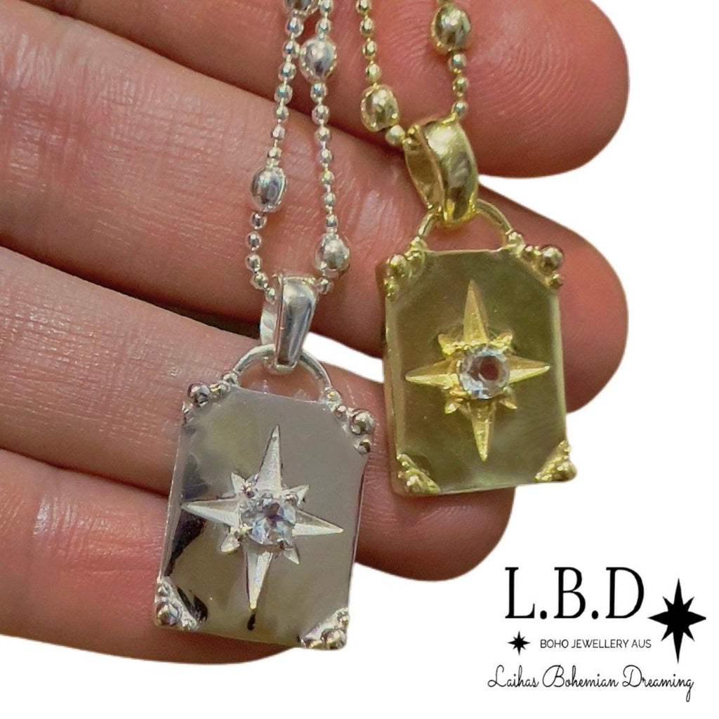 Laihas Prestige Celestial Gold White Topaz Crystal Necklace