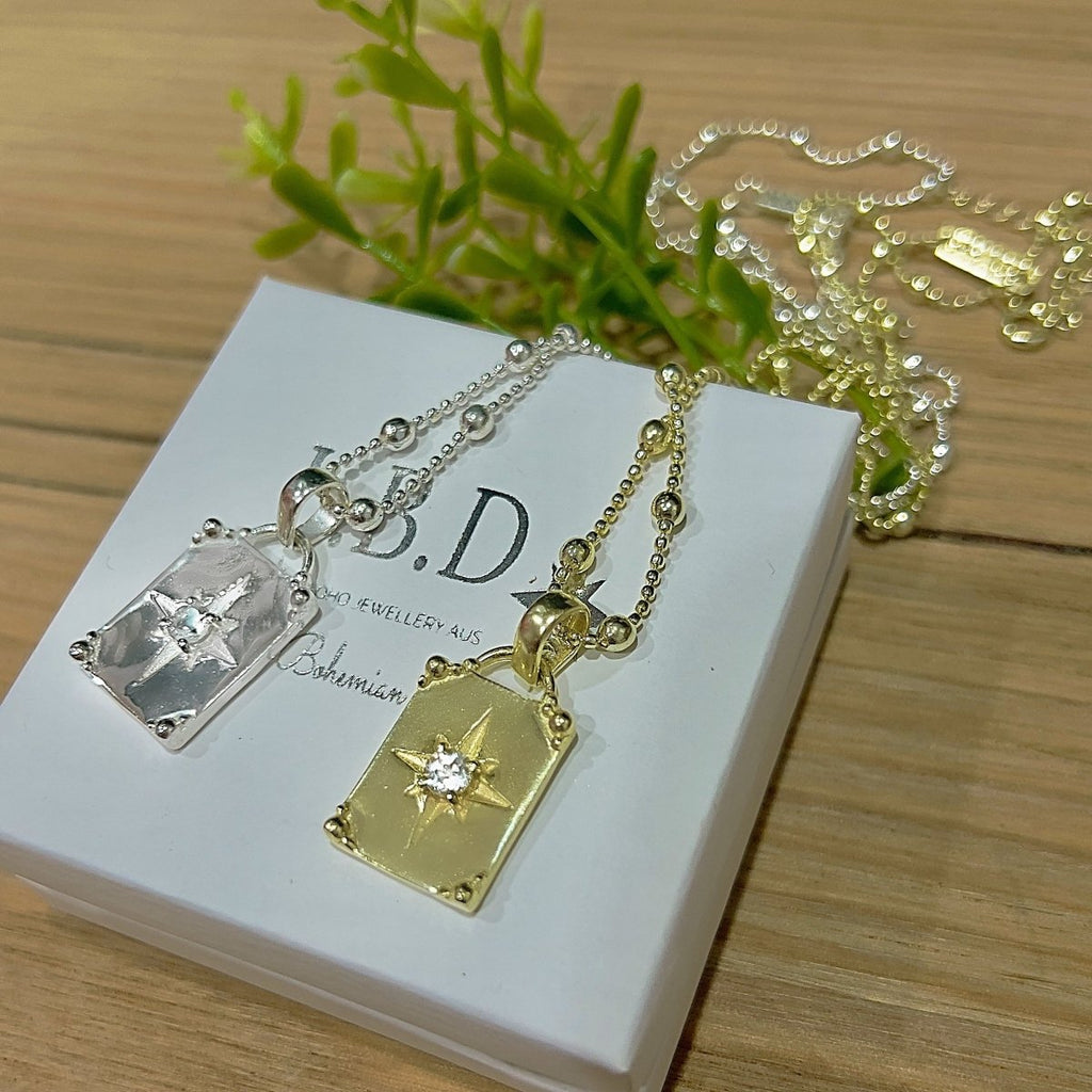 Laihas Prestige Celestial Gold White Topaz Crystal Necklace