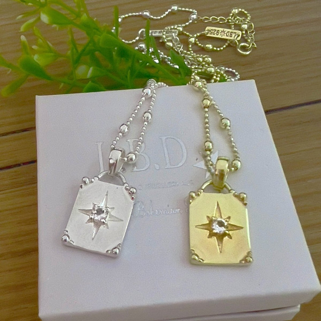 Laihas Prestige Celestial Gold White Topaz Crystal Necklace