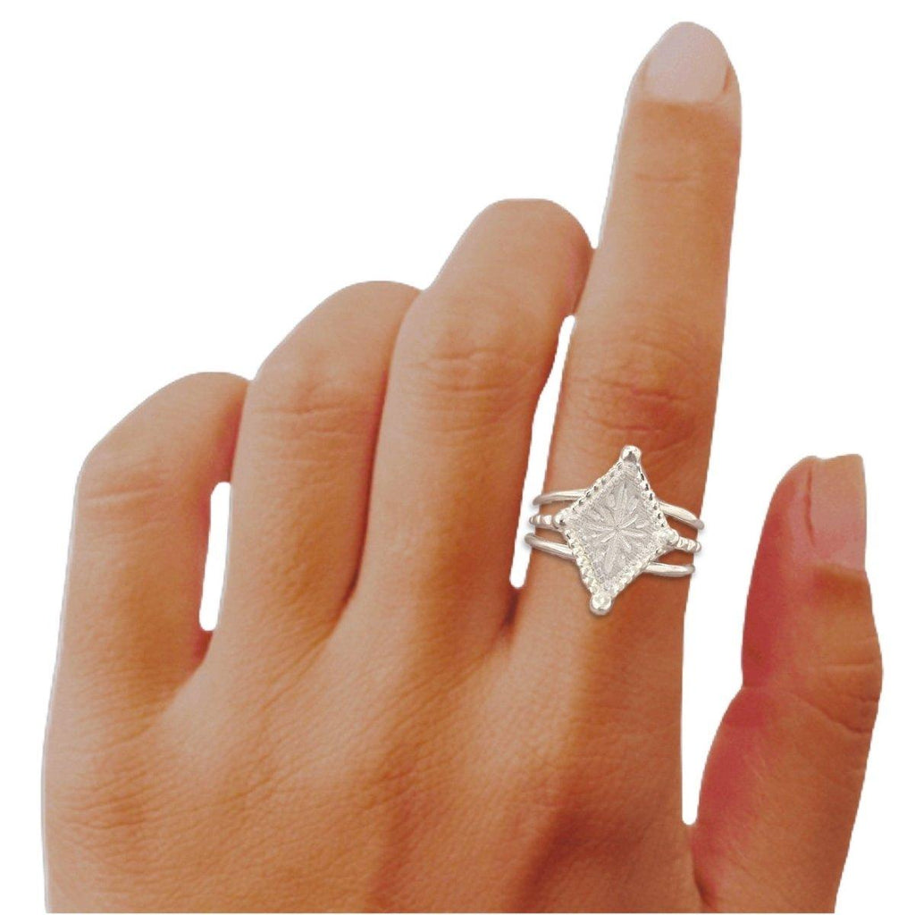 Laihas Prestige Diamond Dust Sterling Silver Signet Ring