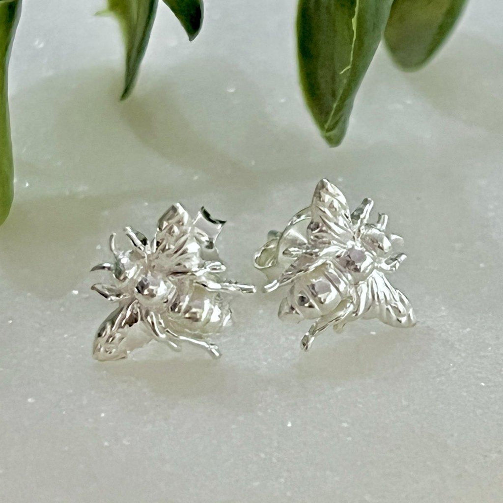 Laihas Prestige Large Sterling Silver Bee Studs