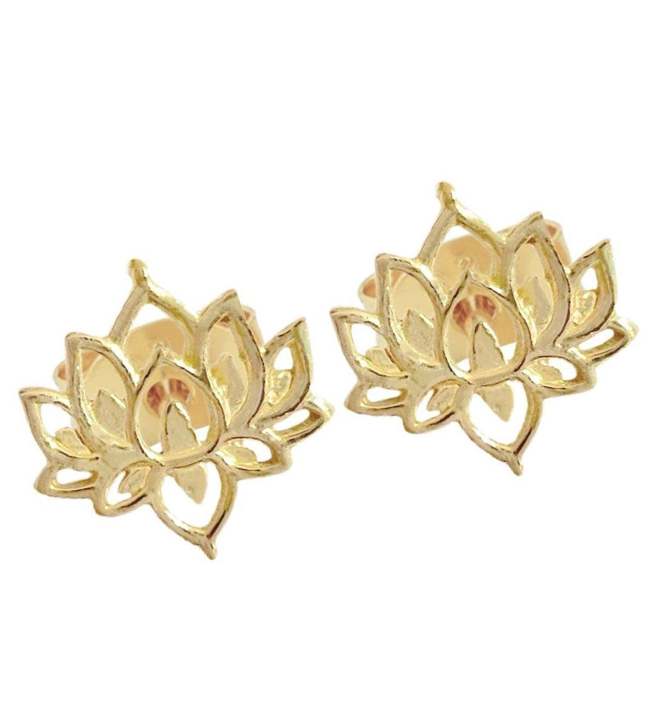 Laihas Prestige Lotus Flower Studs - Gold Vermeil