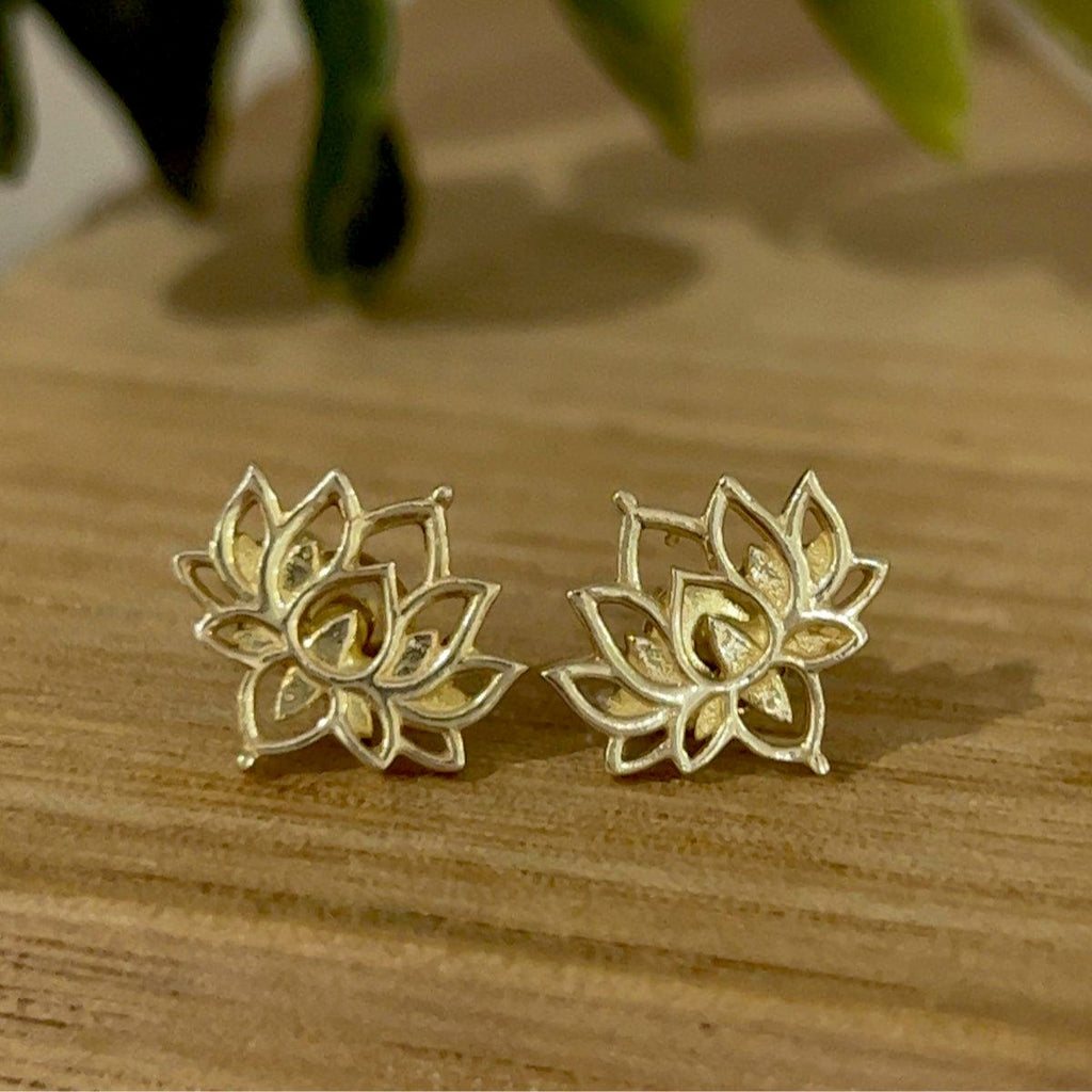 Laihas Prestige Lotus Flower Studs - Gold Vermeil