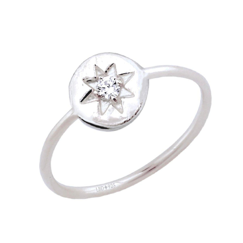 Laihas Prestige Mini Shoot for the Stars Sterling Silver Signet Ring- Topaz