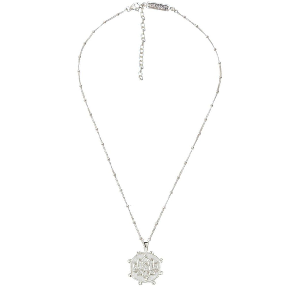 Laihas Prestige Perfectly Imperfect Lotus Flower Necklace- Sterling Silver Boho Necklace -