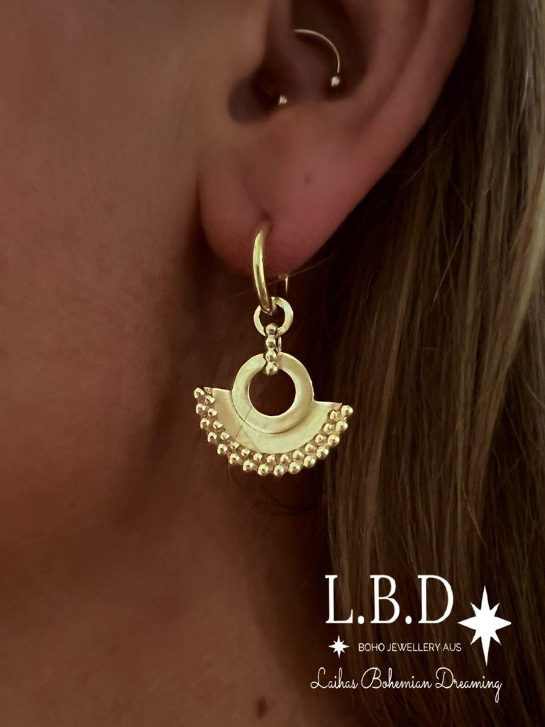 Laihas Prestige Queen Cleopatra Bohemian Gold Hoop Earrings.