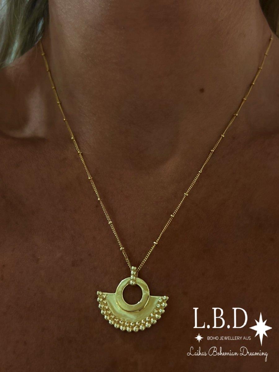 Bohemian on sale gold necklace
