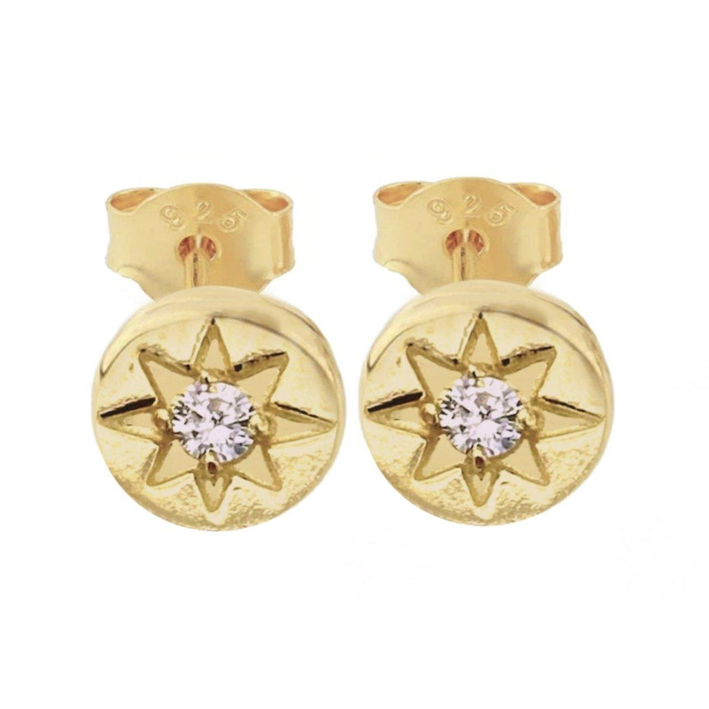 Laihas Prestige ‘Shoot For The Stars’ Gold Stud Earrings-Topaz