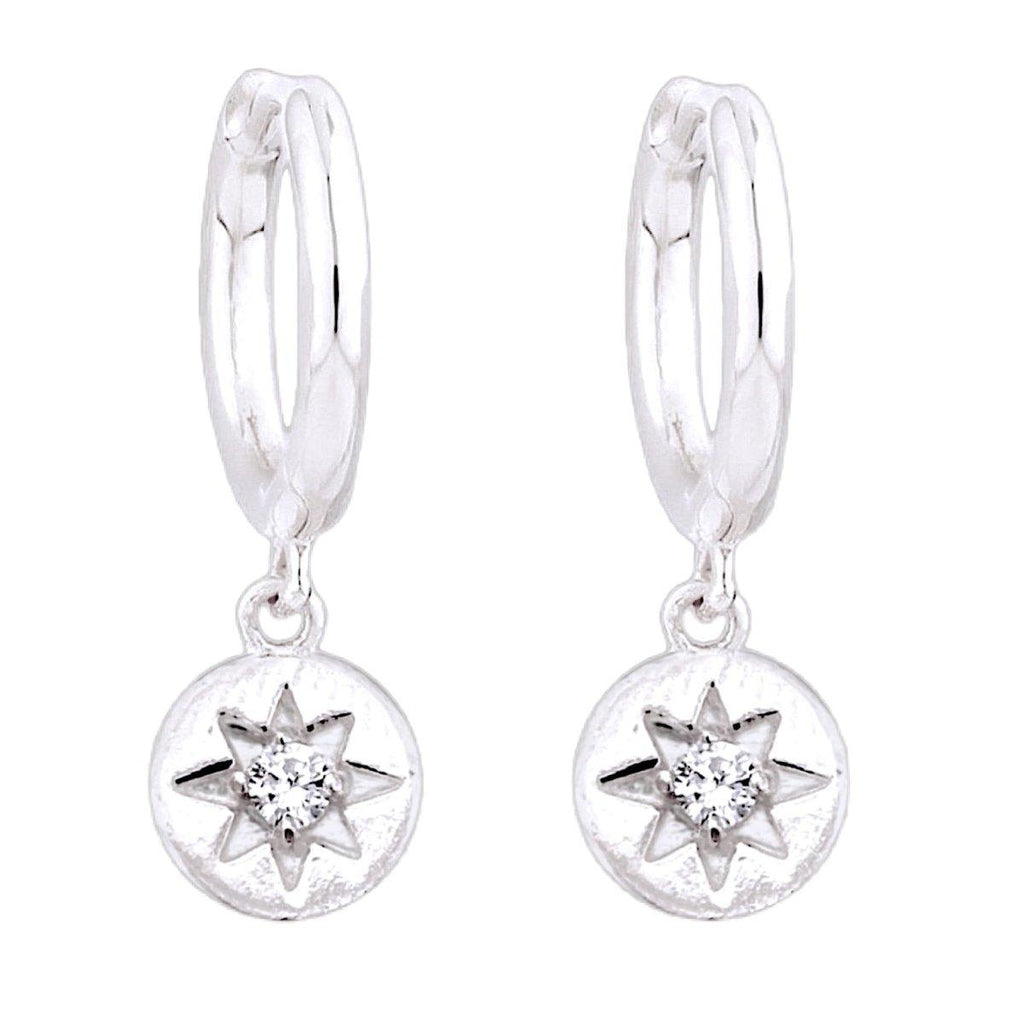 Laihas Prestige Shoot For The Stars Sterling Silver Hoop Earrings-Topaz