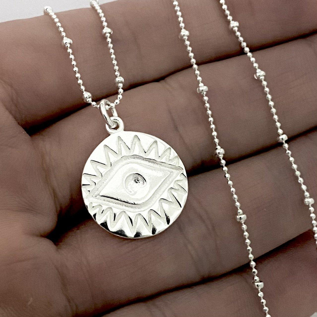 Laihas Prestige Spitual Eye Sterling Silver Boho Necklace -LBD Australia
