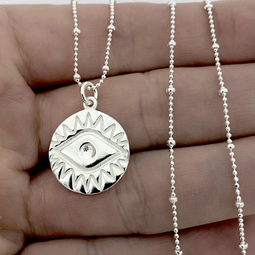 Laihas Prestige Spitual Eye Sterling Silver Boho Necklace -LBD Australia