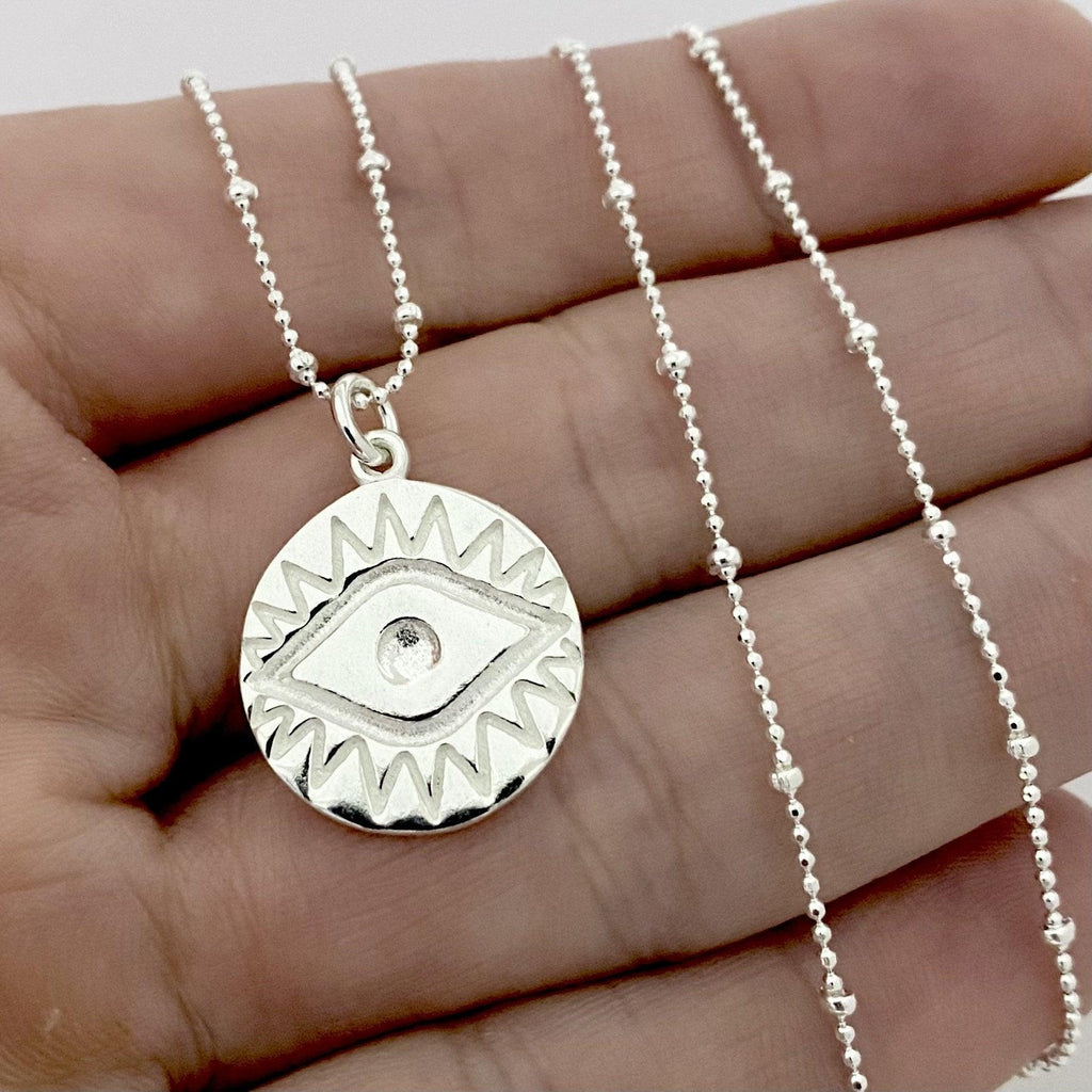 Laihas Prestige Spitual Eye Sterling Silver Boho Necklace -LBD Australia