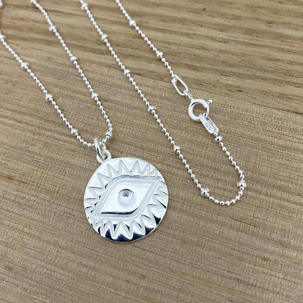 Laihas Prestige Spitual Eye Sterling Silver Boho Necklace -LBD Australia