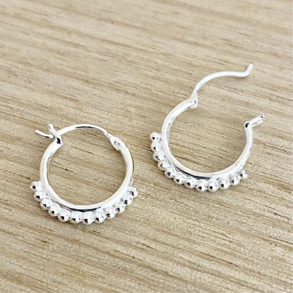 Laihas Prestige Sterling Silver Mini Boho Hoop Earrings