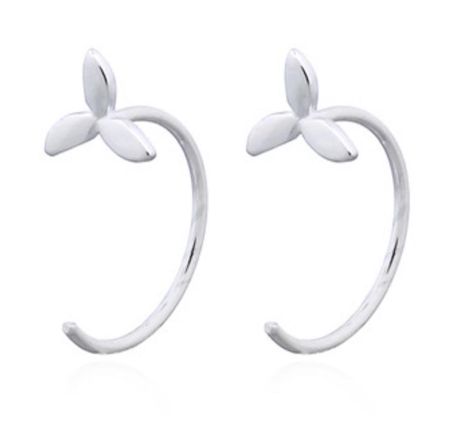 Laihas Prestige Sterling Silver Mini Flower Hoop Earrings