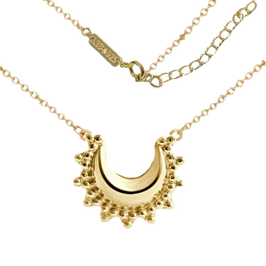 Laihas Prestige ‘Tammie’ Goddess Crescent Moon Boho Necklace-Gold